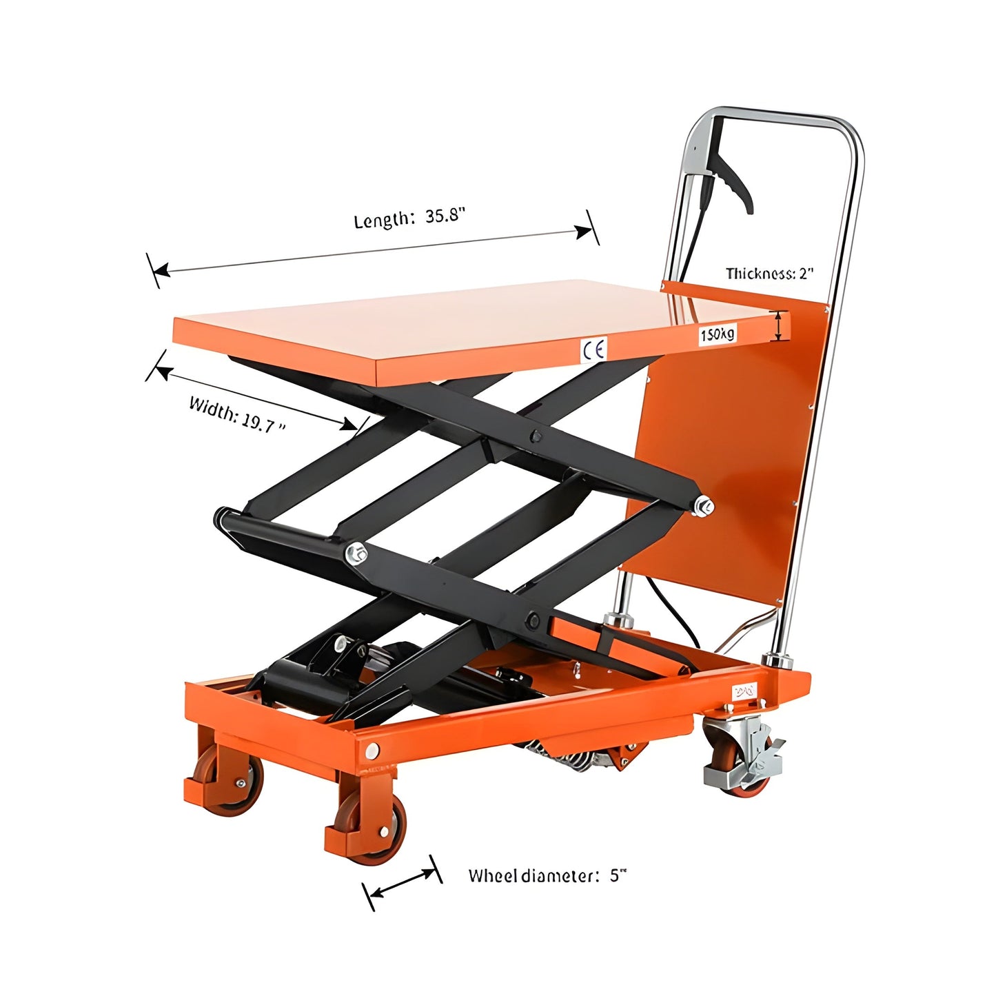 Tory Carrier Double Scissor Lift Table Cart Platform 770 lbs Capacity 51" Lifting Height New - LTD770
