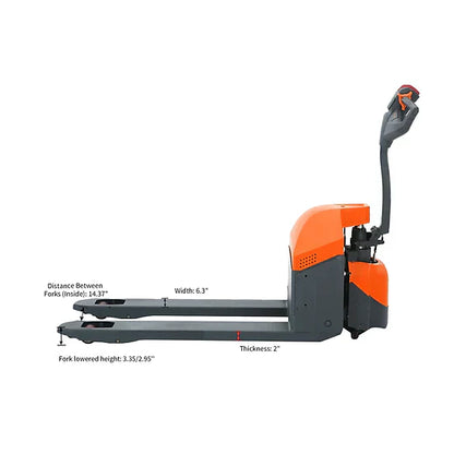 Tory Carrier Full Electric Walkie Pallet Jack Truck 3300 lbs. 48" x 27" Fork New - EPJ33W-E-19
