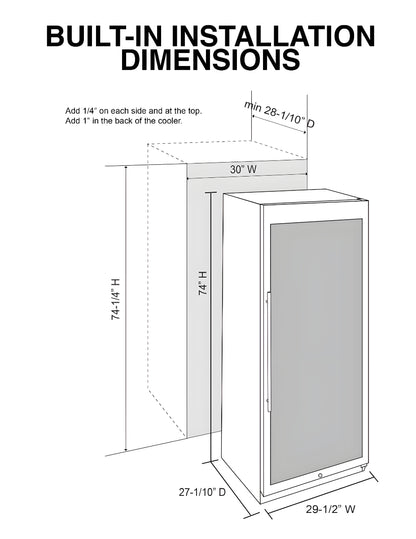 Vinotemp 173-Bottle White Backlit Panel Commercial Single-Zone Wine Cooler - EL-300DSWL