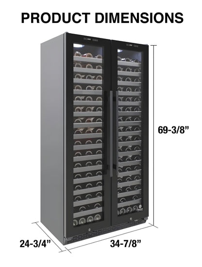 Vinotemp 36-Inch Double Door Wine Cooler - EL-36TD180