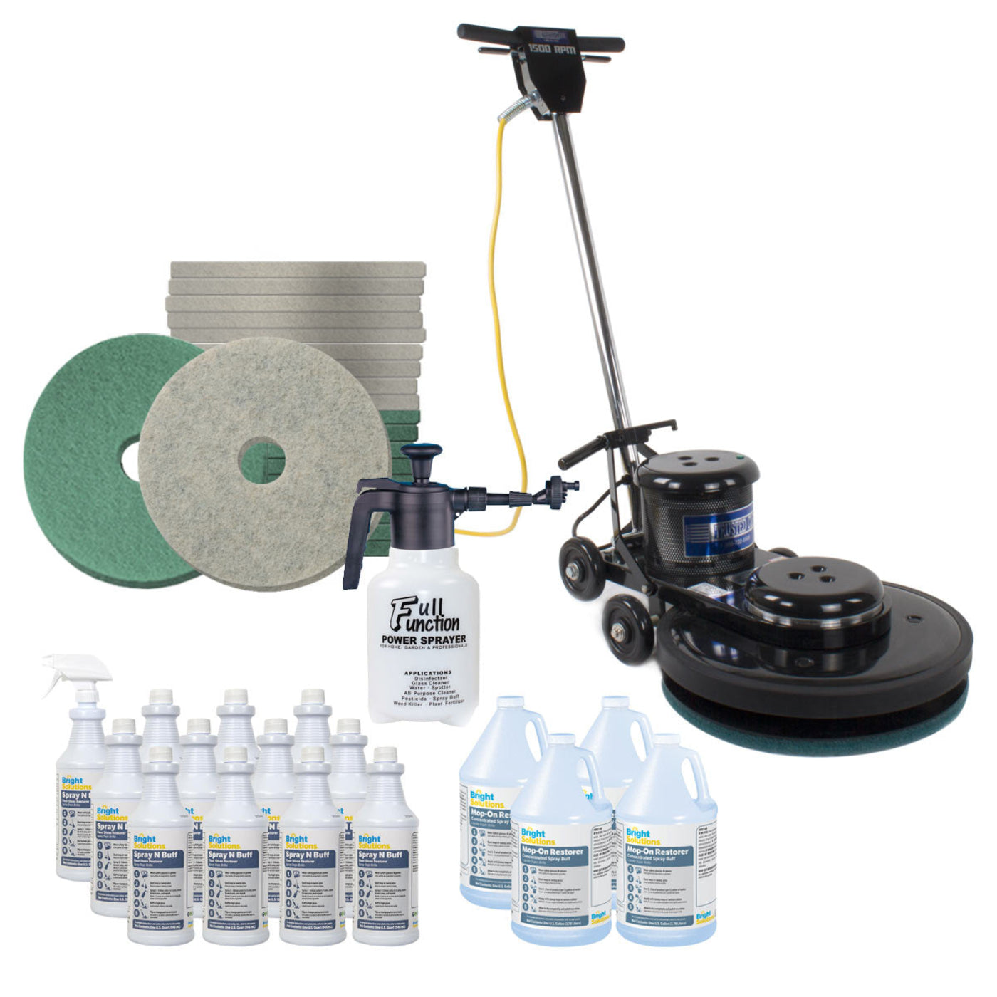 Trusted Clean 20" Commercial Floor Burnishing Package w/ Pads & Chemicals - FLR-PACKAGE3