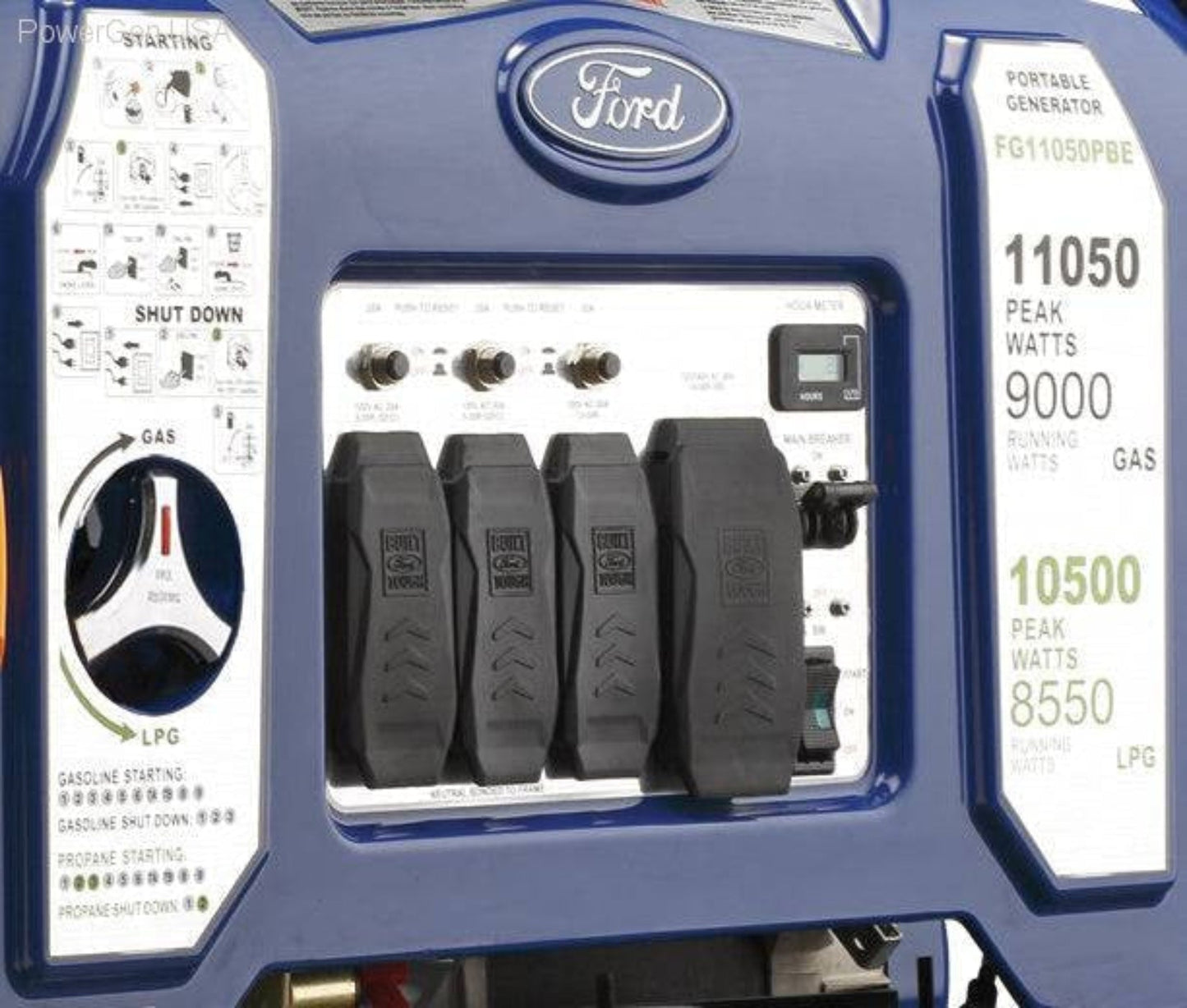 Ford-FG11050PBE 11,050W Dual Fuel Portable Generator with Switch & Go Technology - PowerGen USA - FG11050PBE