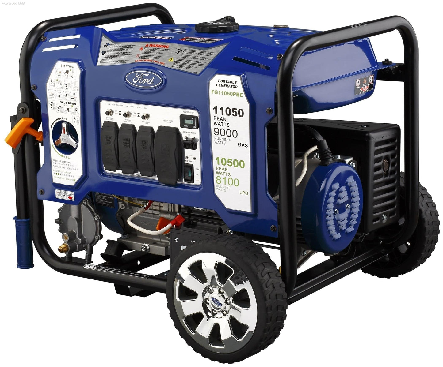 Ford-FG11050PBE 11,050W Dual Fuel Portable Generator with Switch & Go Technology - PowerGen USA - FG11050PBE