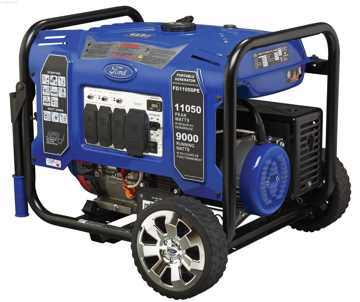 Ford-FG11050PE 11,050W Peak/9,000w Rated Portable Gas Powered Generator - PowerGen USA - FG11050PE