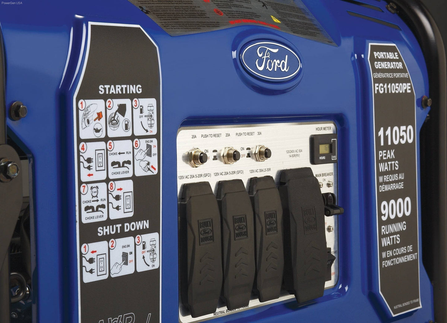 Ford-FG11050PE 11,050W Peak/9,000w Rated Portable Gas Powered Generator - PowerGen USA - FG11050PE