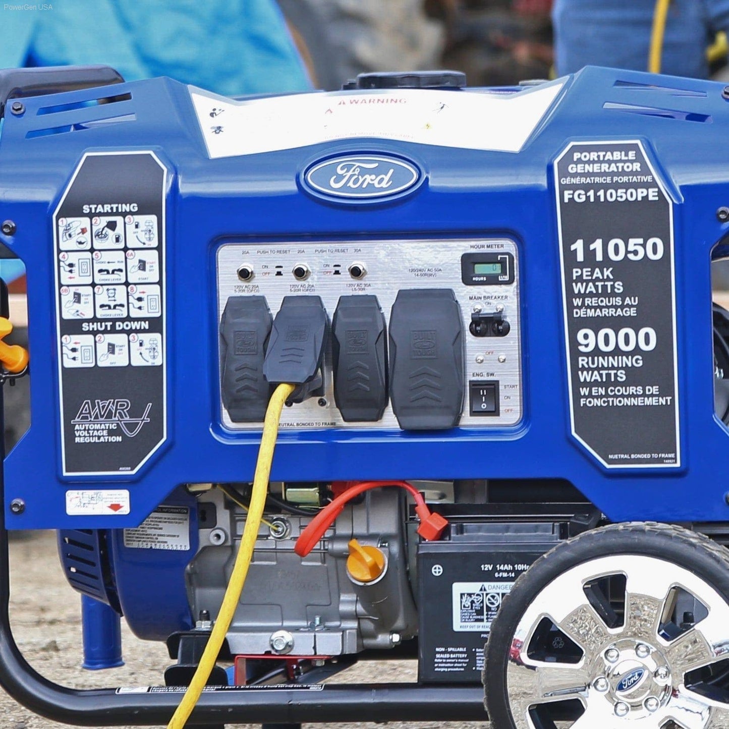 Ford-FG11050PE 11,050W Peak/9,000w Rated Portable Gas Powered Generator - PowerGen USA - FG11050PE