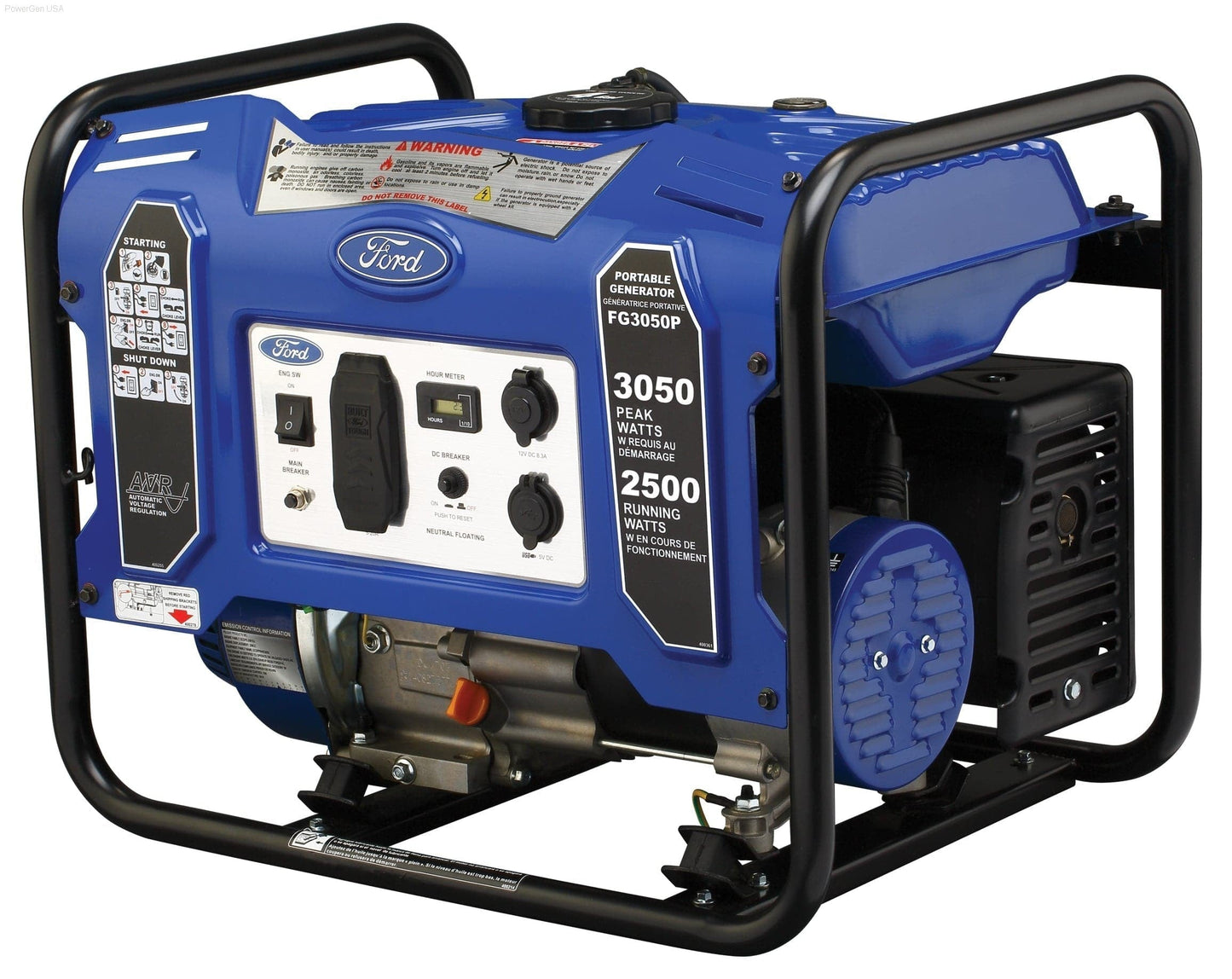 Ford-FG3050P 3050 Peak Watts/ 2500 Running Watts,Portable Gas Powered Generator - PowerGen USA - FG3050P
