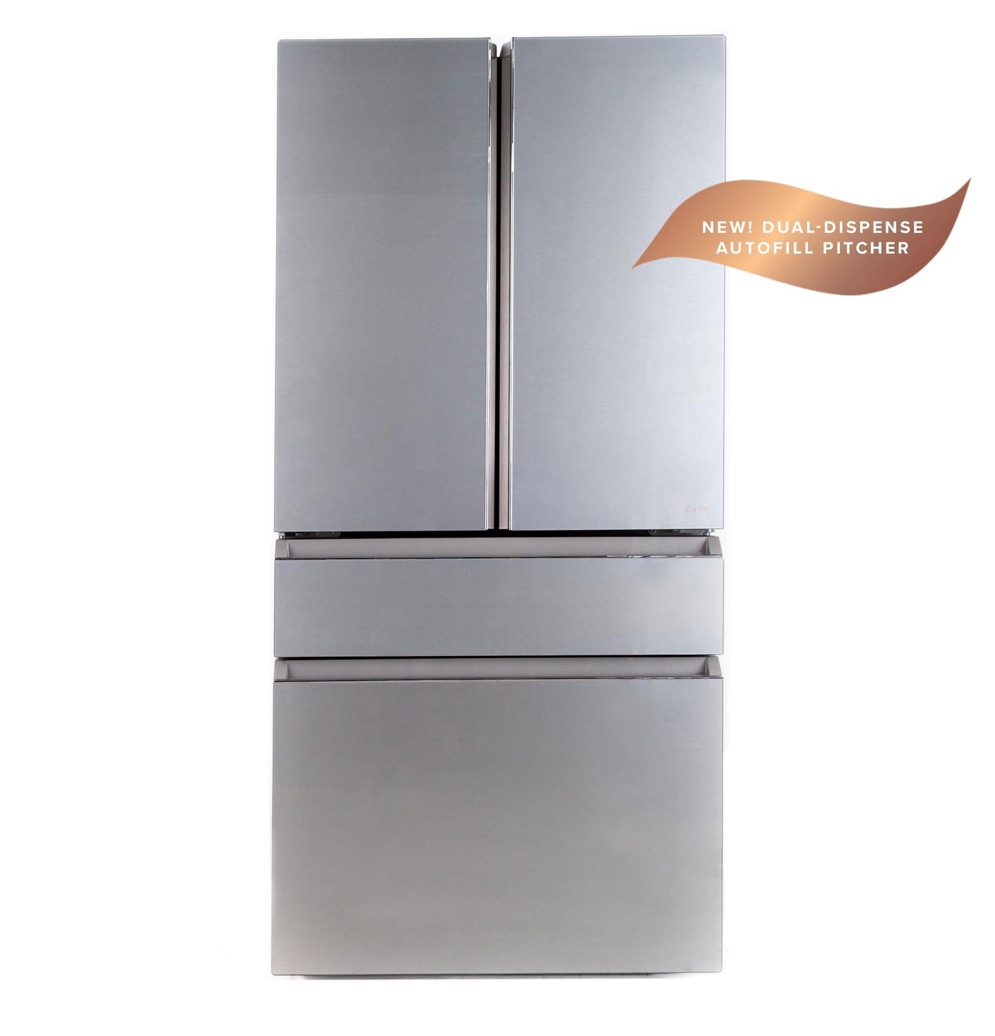 CAFE CJE23DM5WS5 CAFé ENERGY STAR 23.2 Cu. Ft. Smart Counter-Depth 4-Door French-Door Refrigerator in Platinum Glass With Dual-Dispense AutoFill Pitcher Gray - CJE23DM5WS5