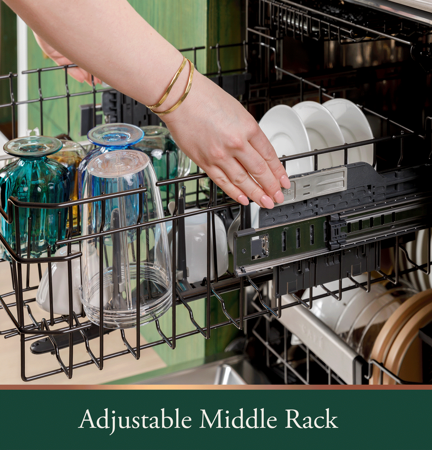 CAFE CDP888M5VS5 CAFé CustomFit ENERGY STAR Stainless Interior Smart Dishwasher with Ultra Wash Top Rack and LED Lights, 39 dBA in Platinum Glass Gray - CDP888M5VS5