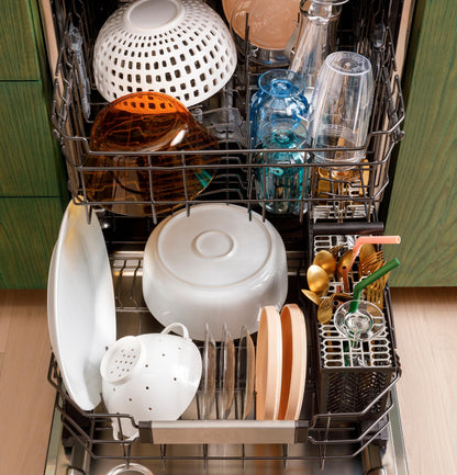 CAFE CDP888M5VS5 CAFé CustomFit ENERGY STAR Stainless Interior Smart Dishwasher with Ultra Wash Top Rack and LED Lights, 39 dBA in Platinum Glass Gray - CDP888M5VS5