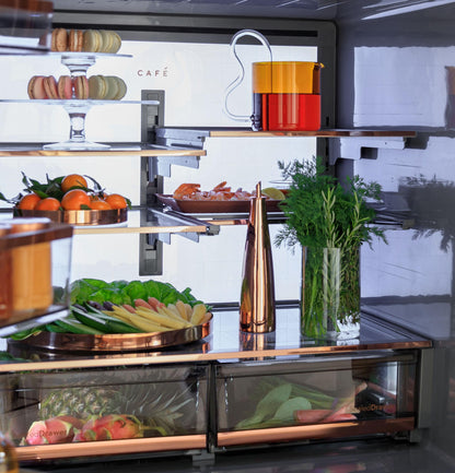 CAFE CJE23DM5WS5 CAFé ENERGY STAR 23.2 Cu. Ft. Smart Counter-Depth 4-Door French-Door Refrigerator in Platinum Glass With Dual-Dispense AutoFill Pitcher Gray - CJE23DM5WS5