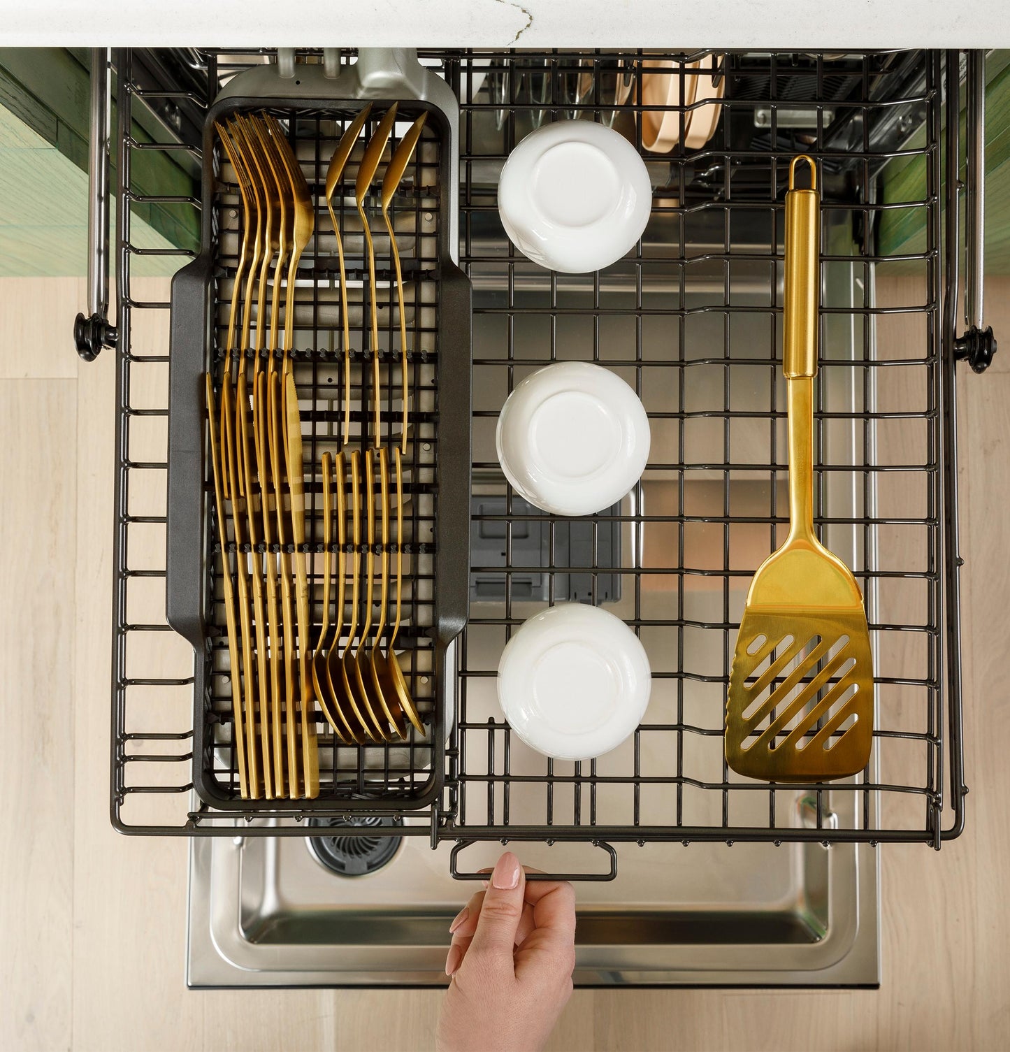 CAFE CDT888P3VD1 CAFé™ CustomFit ENERGY STAR Stainless Interior Smart Dishwasher with Ultra Wash Top Rack and Dual Convection Ultra Dry, LED Lights, 39 dBA Black - CDT888P3VD1