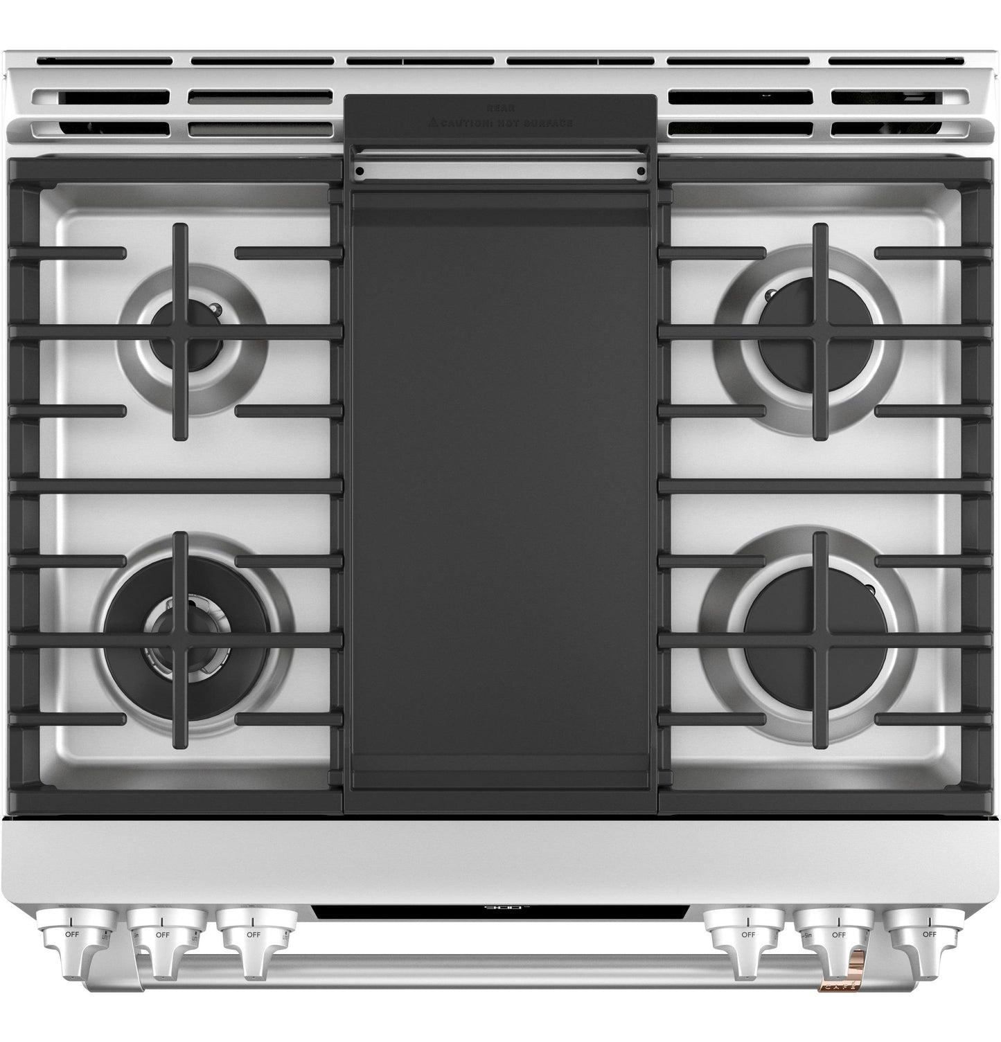 CAFE C2S900P2MS1 CAFé 30" Smart Slide-In, Front-Control, Dual-Fuel Range with Warming Drawer in Stainless Steel - C2S900P2MS1