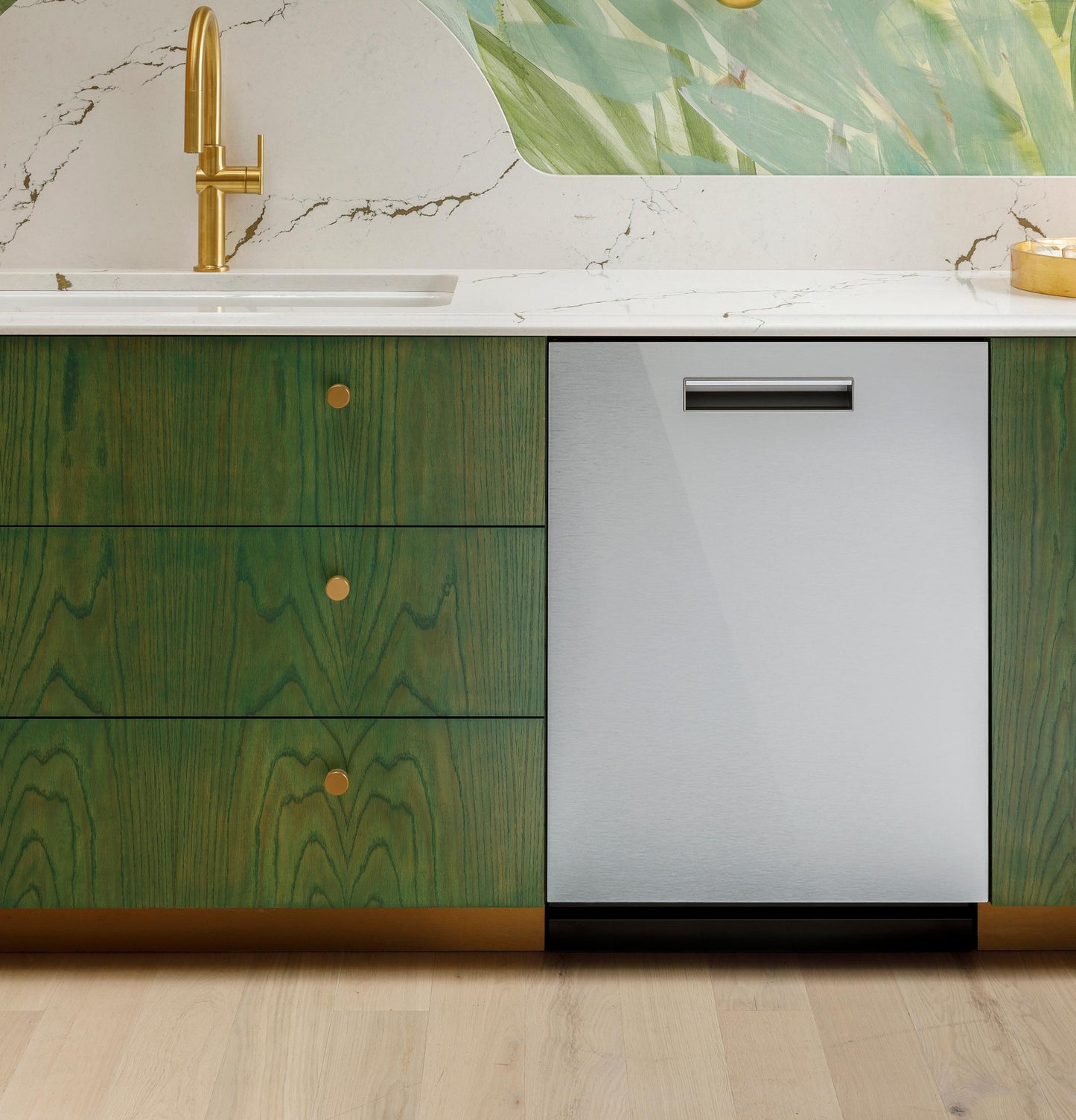 CAFE CDP888M5VS5 CAFé CustomFit ENERGY STAR Stainless Interior Smart Dishwasher with Ultra Wash Top Rack and LED Lights, 39 dBA in Platinum Glass Gray - CDP888M5VS5