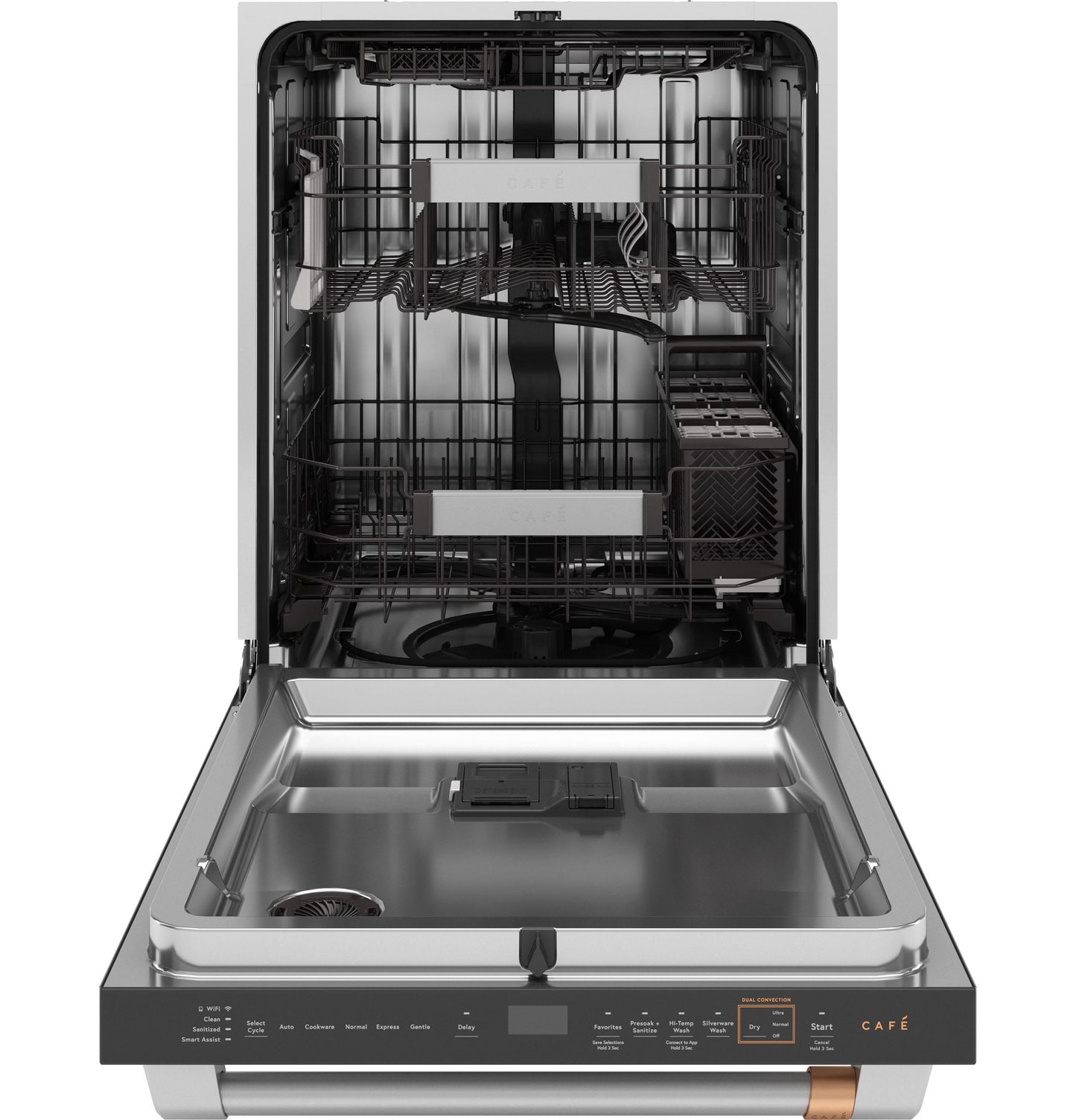 CAFE CDT888P3VD1 CAFé™ CustomFit ENERGY STAR Stainless Interior Smart Dishwasher with Ultra Wash Top Rack and Dual Convection Ultra Dry, LED Lights, 39 dBA Black - CDT888P3VD1