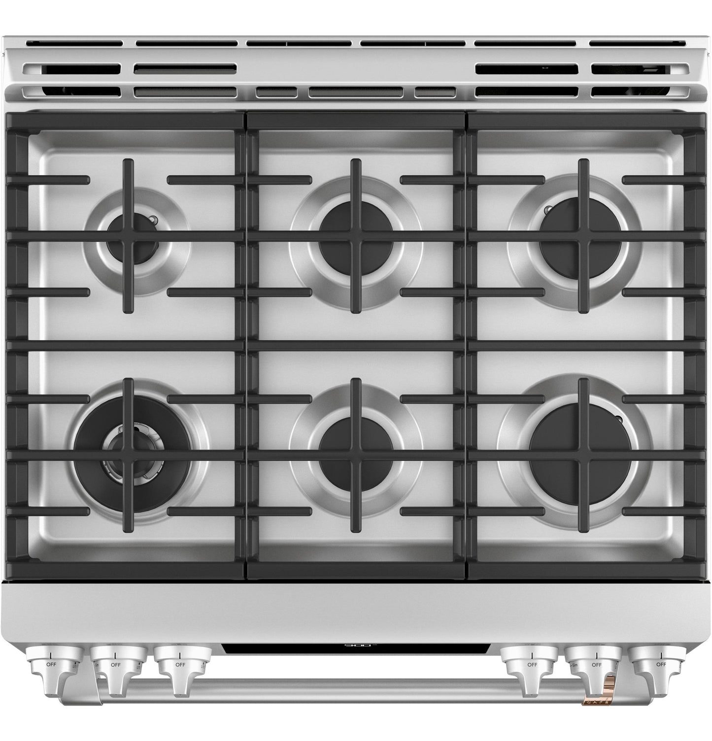 CAFE C2S900P2MS1 CAFé 30" Smart Slide-In, Front-Control, Dual-Fuel Range with Warming Drawer in Stainless Steel - C2S900P2MS1