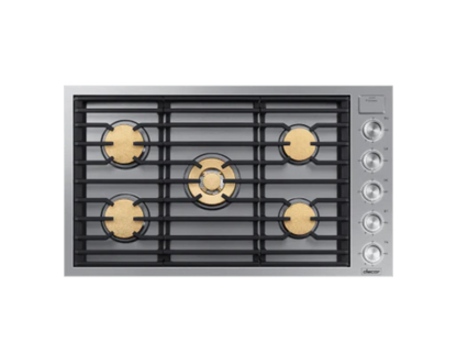 DACOR DTG36M955FS 36" Gas Cooktop, Silver in Stainless Steel, Natural Gas - DTG36M955FS
