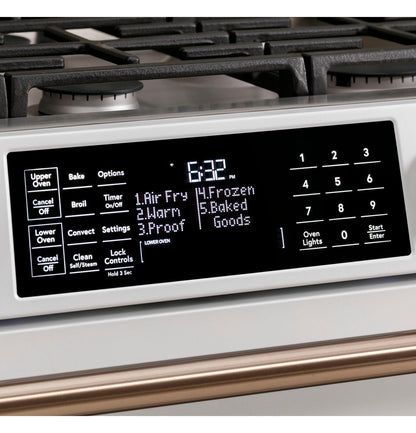 CAFE CGS750P2MS1 CAFé 30" Smart Slide-In, Front-Control, Gas Double-Oven Range with Convection in Stainless Steel - CGS750P2MS1