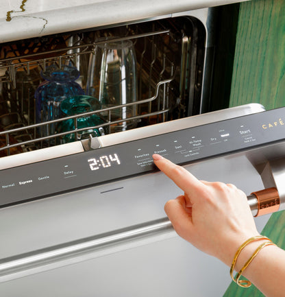 CAFE CDT888P3VD1 CAFé™ CustomFit ENERGY STAR Stainless Interior Smart Dishwasher with Ultra Wash Top Rack and Dual Convection Ultra Dry, LED Lights, 39 dBA Black - CDT888P3VD1