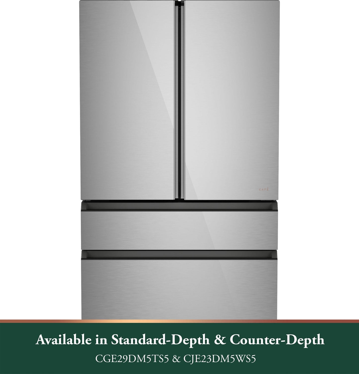 CAFE CJE23DM5WS5 CAFé ENERGY STAR 23.2 Cu. Ft. Smart Counter-Depth 4-Door French-Door Refrigerator in Platinum Glass With Dual-Dispense AutoFill Pitcher Gray - CJE23DM5WS5