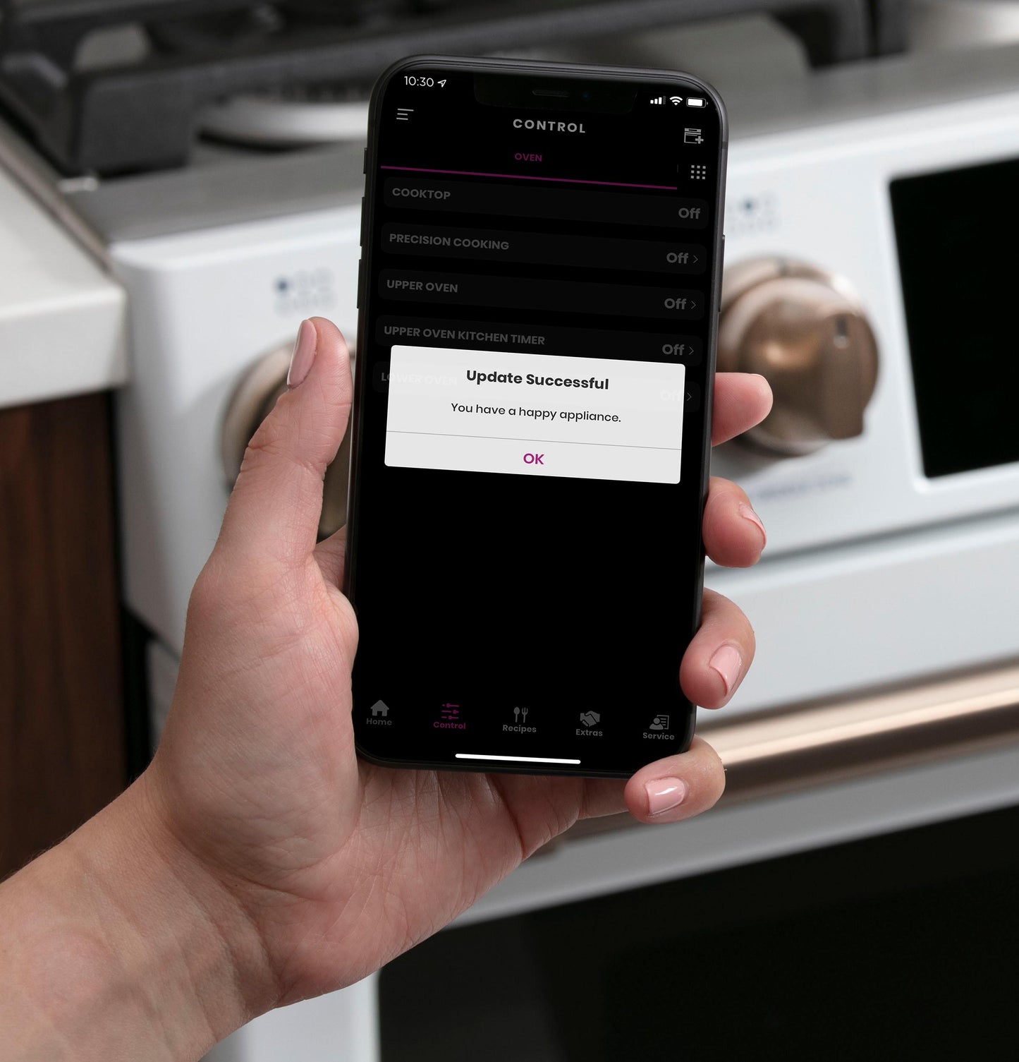 CAFE CGS700P4MW2 CAFé 30" Smart Slide-In, Front-Control, Gas Range with Convection Oven White - CGS700P4MW2