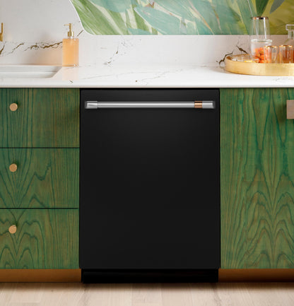 CAFE CDT888P3VD1 CAFé™ CustomFit ENERGY STAR Stainless Interior Smart Dishwasher with Ultra Wash Top Rack and Dual Convection Ultra Dry, LED Lights, 39 dBA Black - CDT888P3VD1