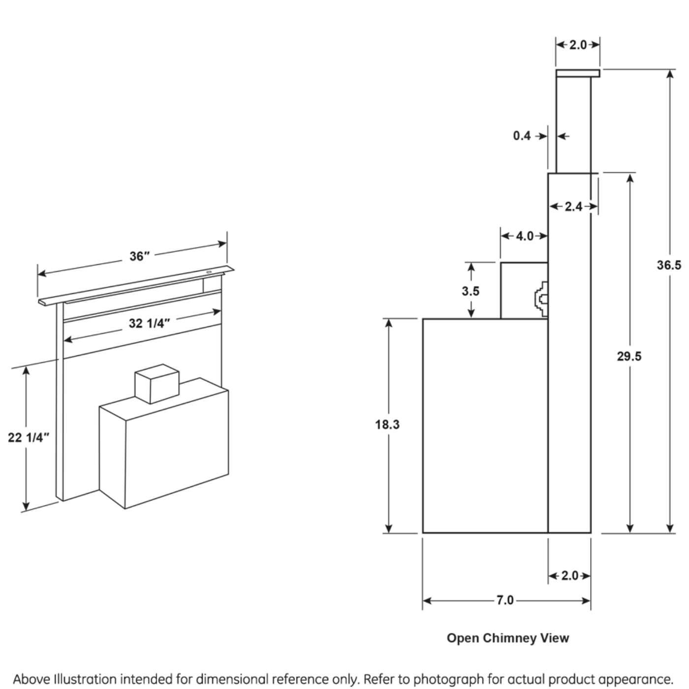 CAFE UVD6361SPSS Universal 36" Telescopic Downdraft System in Stainless Steel - UVD6361SPSS