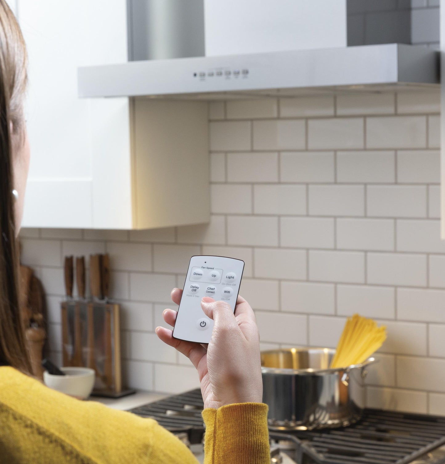 CAFE UVW8301SLSS 30" Designer Wall Mount Hood w/ Dimmable LED Lighting in Stainless Steel - UVW8301SLSS