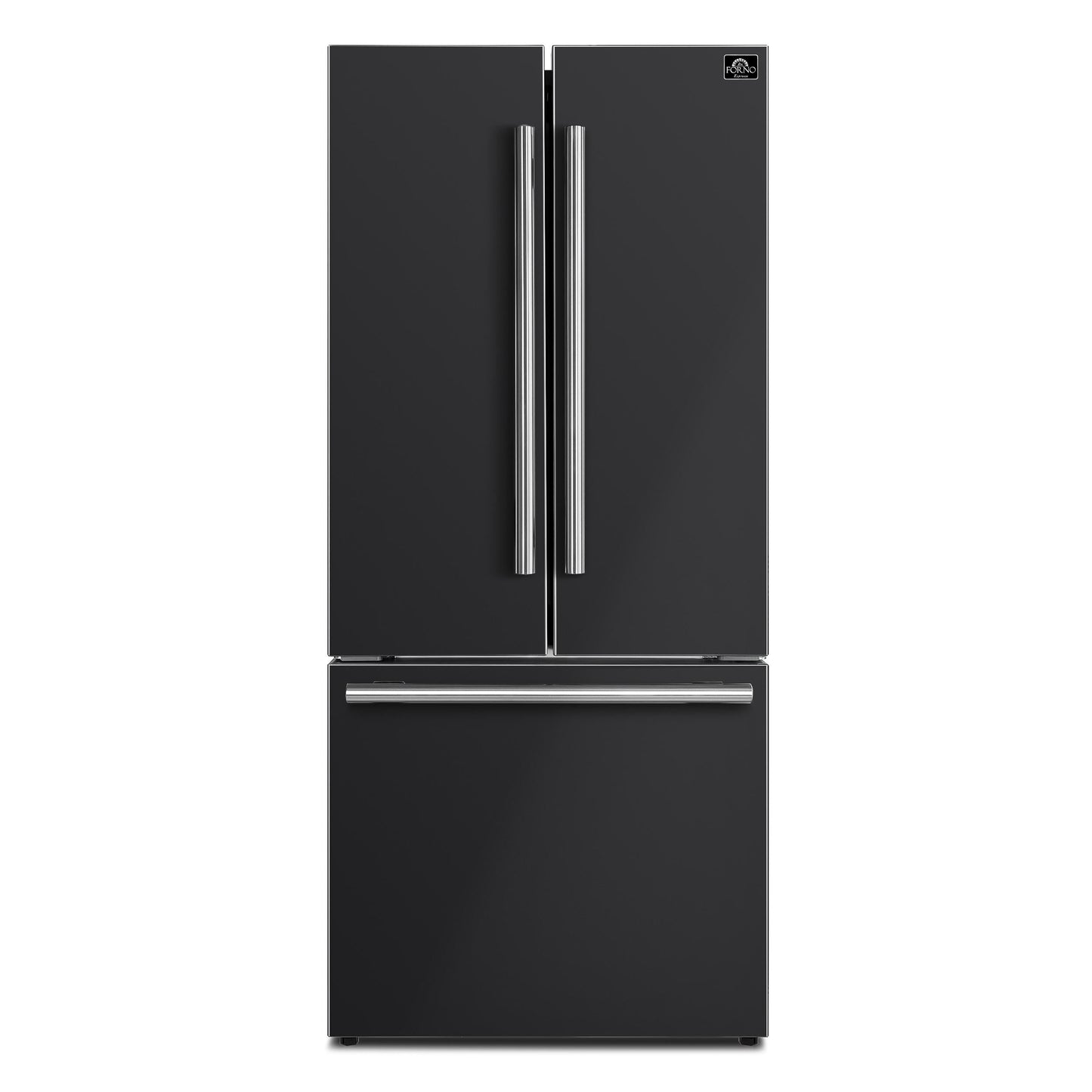 FORNO FFFFD197431BLK Forno Gallipoli Espresso 30-Inch Black French Door Refrigerator, Bottom Freezer, 17.5 Cu. Ft., No Frost, Ice Maker