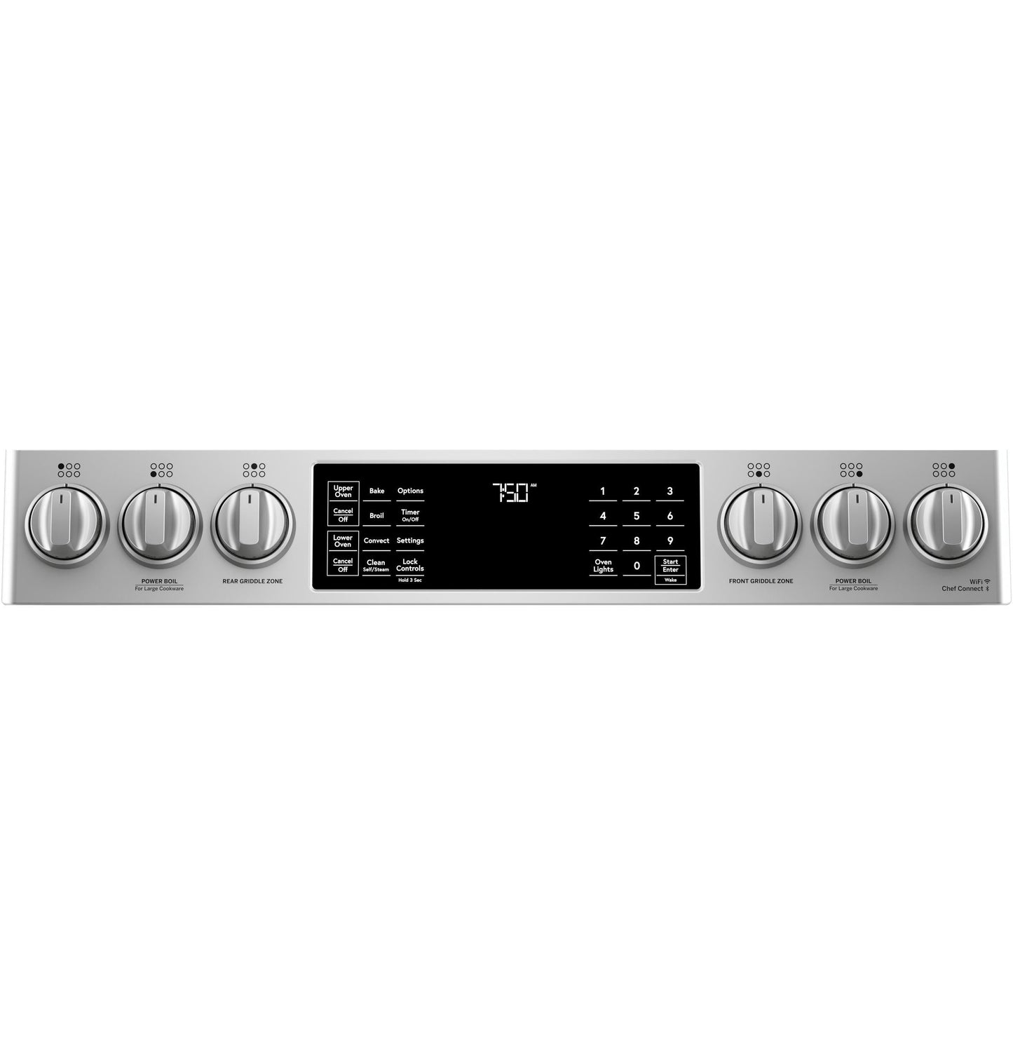 CAFE CGS750P2MS1 CAFé 30" Smart Slide-In, Front-Control, Gas Double-Oven Range with Convection in Stainless Steel - CGS750P2MS1