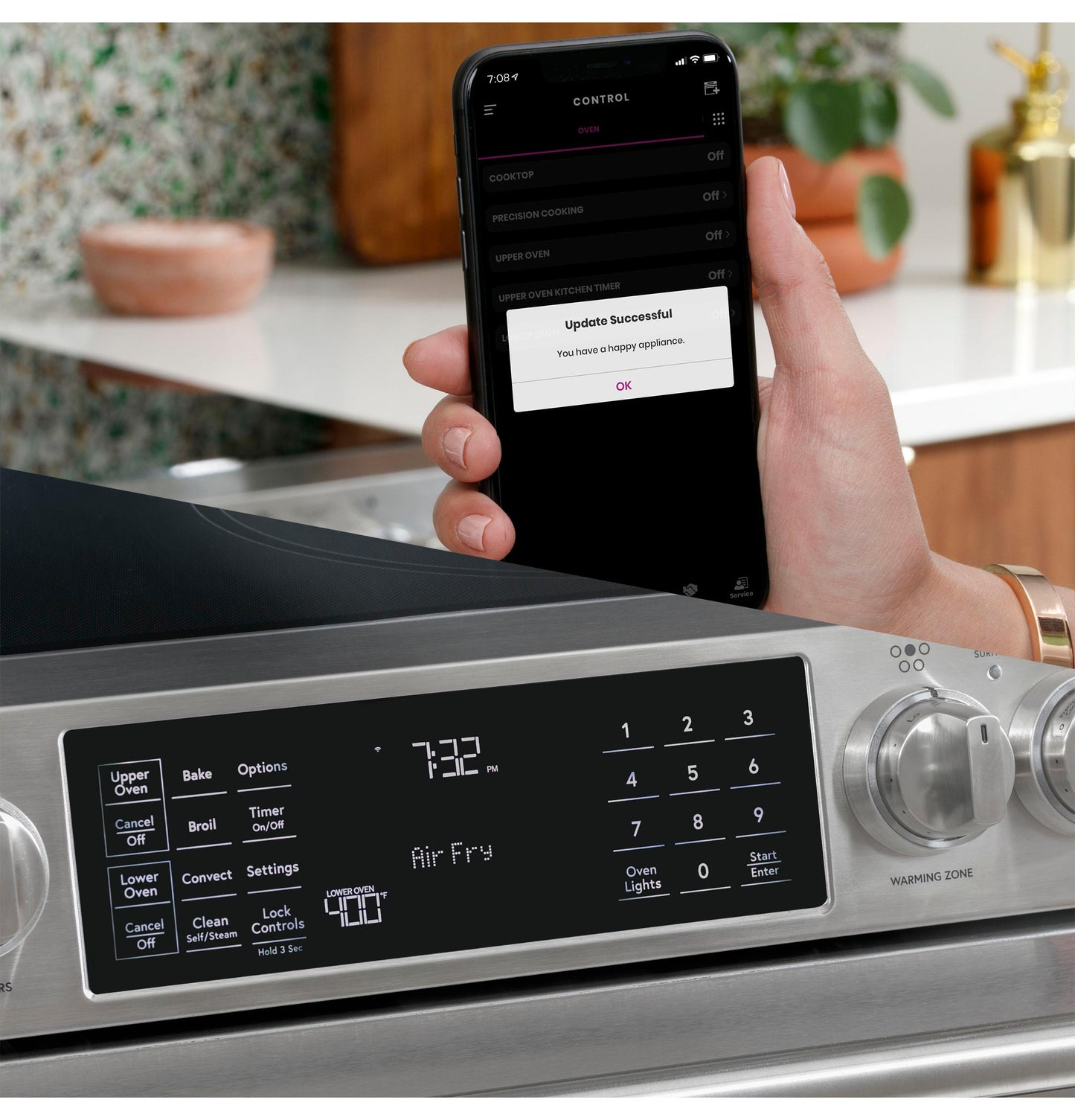 CAFE CGS750P2MS1 CAFé 30" Smart Slide-In, Front-Control, Gas Double-Oven Range with Convection in Stainless Steel - CGS750P2MS1