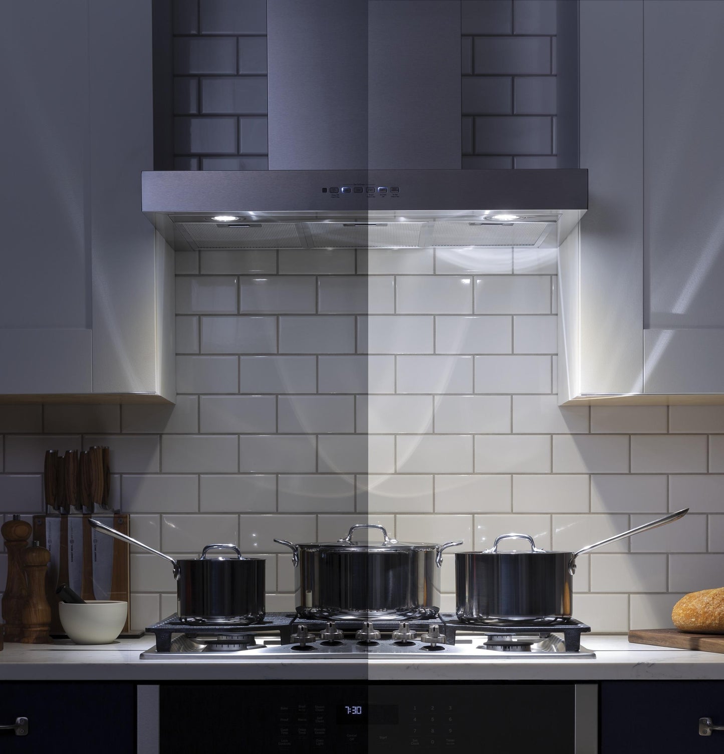 CAFE UVW8361SLSS 36" Designer Wall Mount Hood w/ Dimmable LED Lighting in Stainless Steel - UVW8361SLSS