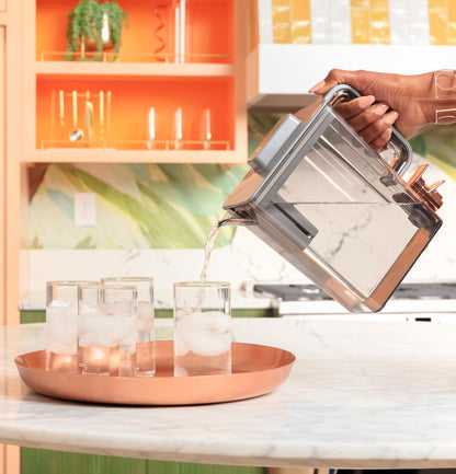 CAFE CJE23DM5WS5 CAFé ENERGY STAR 23.2 Cu. Ft. Smart Counter-Depth 4-Door French-Door Refrigerator in Platinum Glass With Dual-Dispense AutoFill Pitcher Gray - CJE23DM5WS5