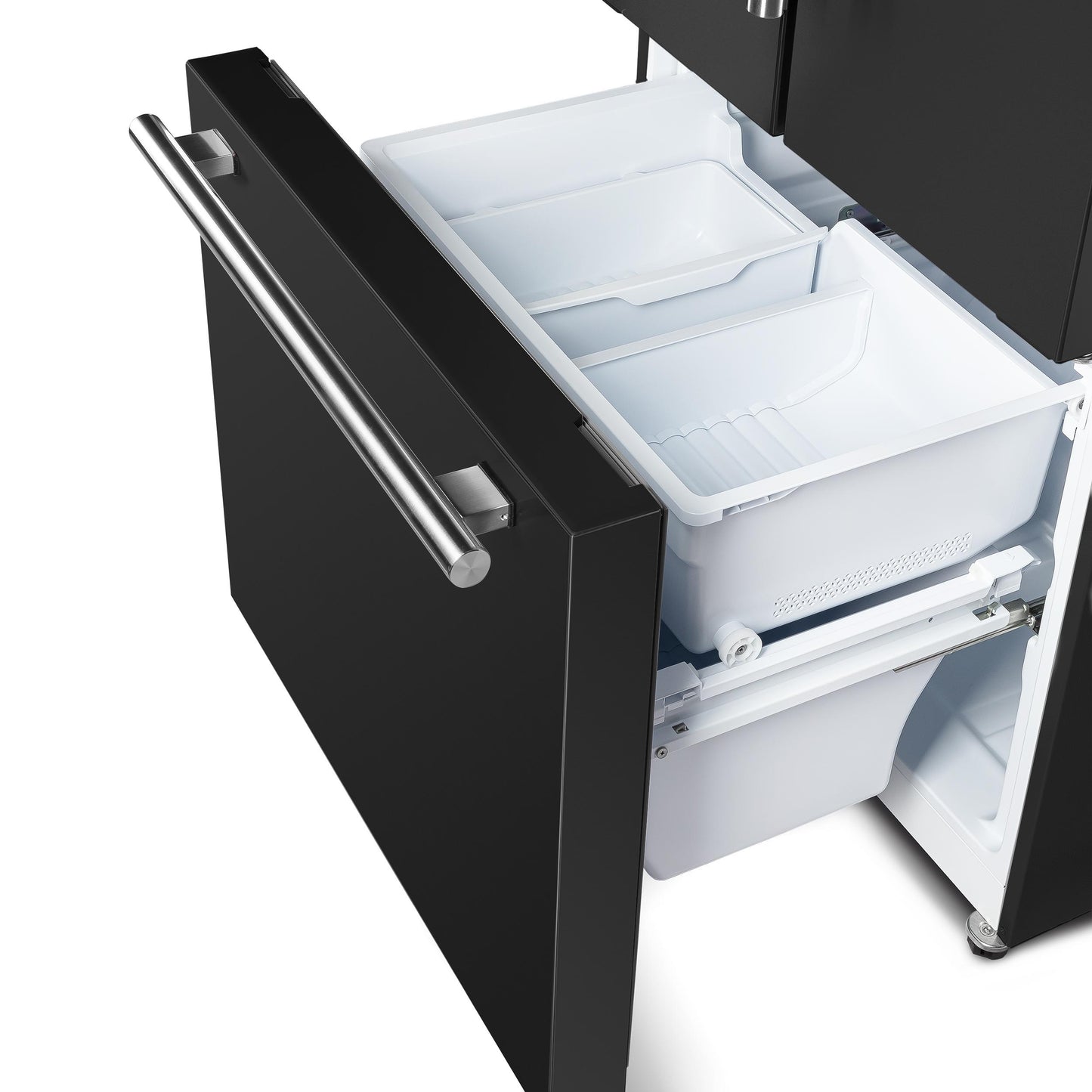 FORNO FFFFD197431BLK Forno Gallipoli Espresso 30-Inch Black French Door Refrigerator, Bottom Freezer, 17.5 Cu. Ft., No Frost, Ice Maker