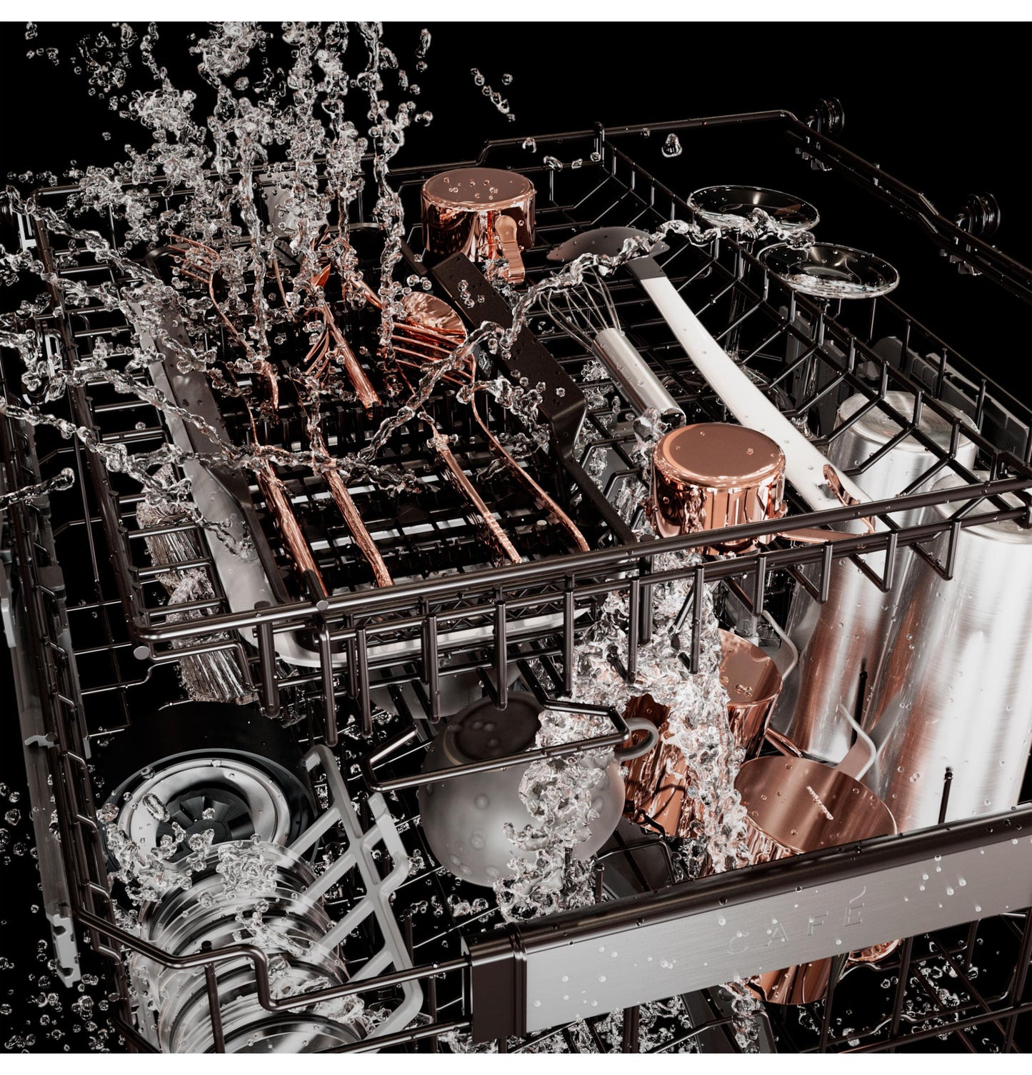 CAFE CDP888M5VS5 CAFé CustomFit ENERGY STAR Stainless Interior Smart Dishwasher with Ultra Wash Top Rack and LED Lights, 39 dBA in Platinum Glass Gray - CDP888M5VS5