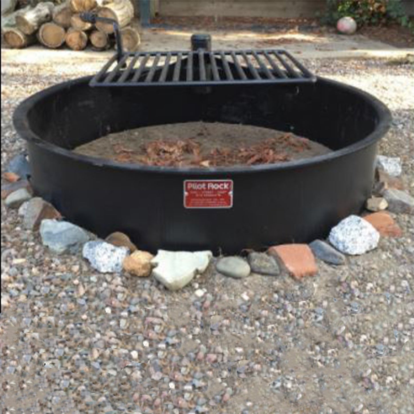 Pilot Rock 3 Pack 30.5 Inch Steel Ground Fire Pit Ring and Metal Cooking Grate - 415876