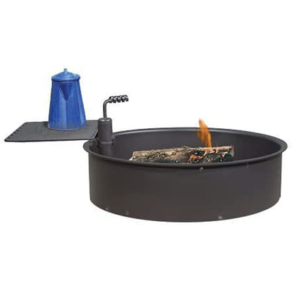 Pilot Rock 3 Pack 30.5 Inch Steel Ground Fire Pit Ring and Metal Cooking Grate - 415876
