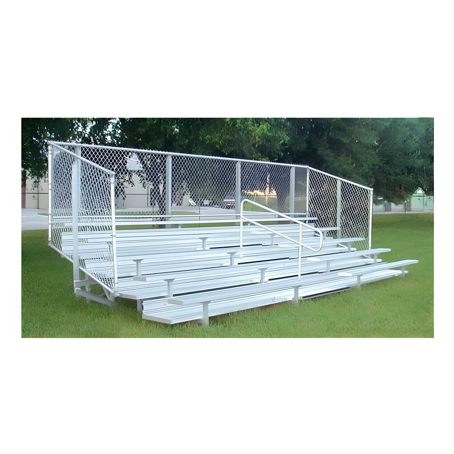 Bleacher 4 or 5 Row Aluminum Bleachers with Fencing - NB0415P