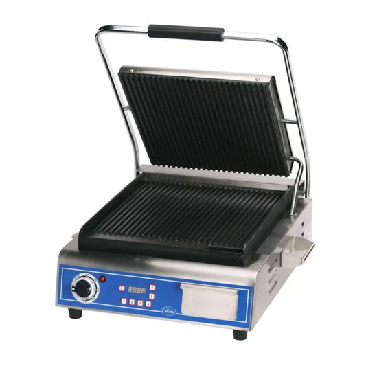 Globe GPG14D Deluxe Sandwich Grill with Grooved Plates - 1800W - GLGPG14D