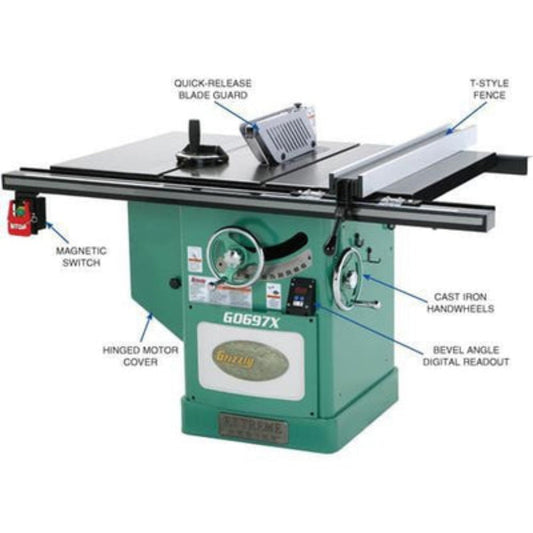 U.S Industrial Grizzly Industrial 12" 7-1/2 HP 3-Phase Extreme Series® Table Saw