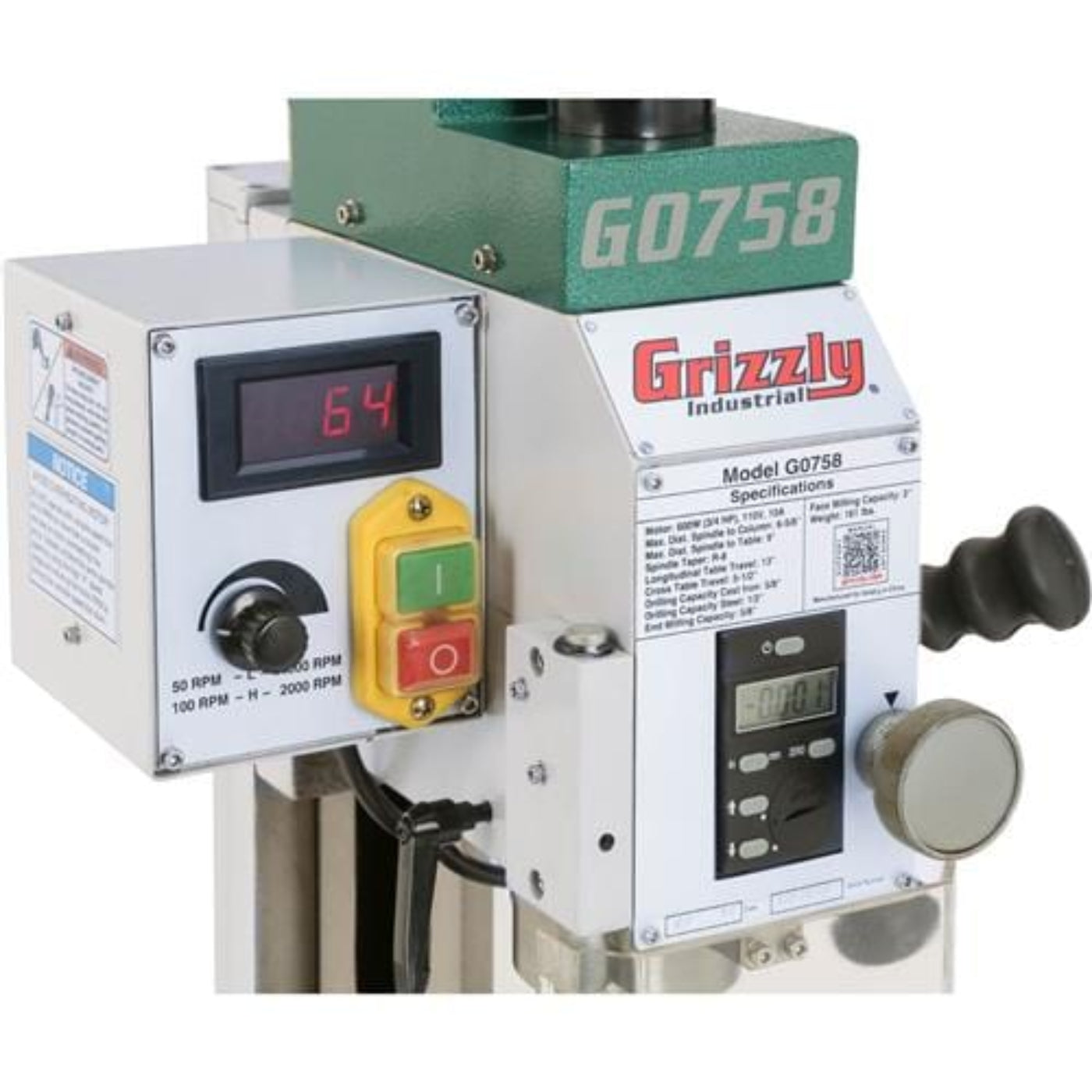 U.S Industrial Grizzly Industrial 6" x 20" 3/4 HP Mill/Drill - G0758