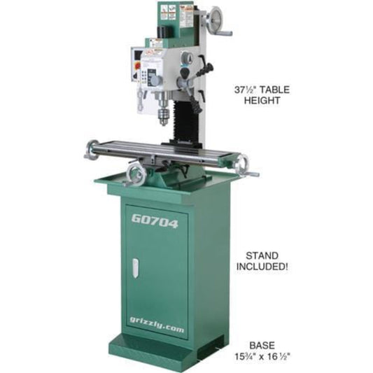 U.S Industrial Grizzly Industrial 7" x 27" 1 HP Mill/Drill with Stand - G0704