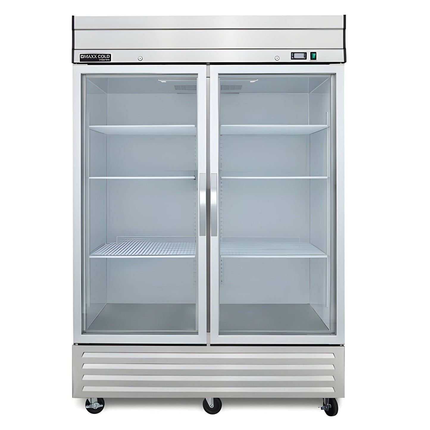 Maxx Cold V-Series 2 Glass Door Reach-In Refrigerator, Bottom Mount, in Stainless Steel - MVR-49GDHC