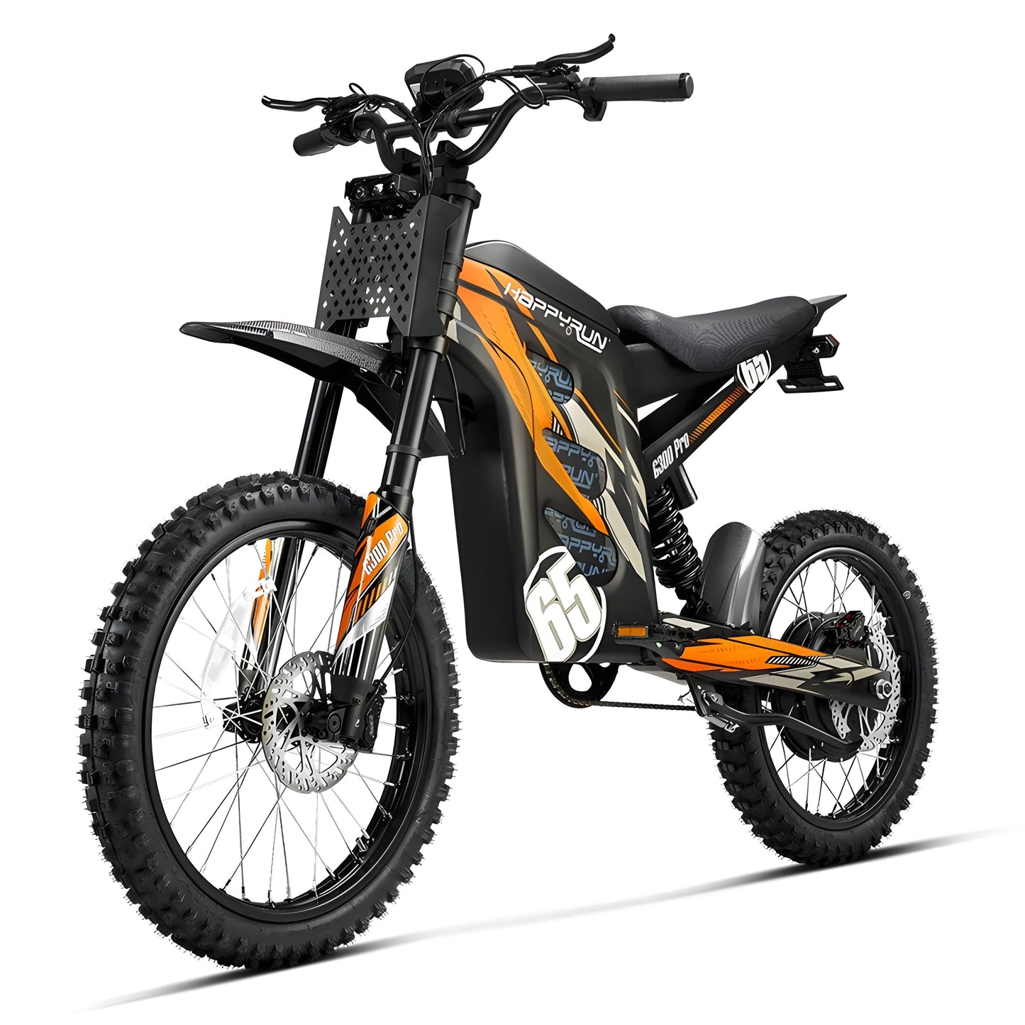 HappyRun G300 Pro 72V/30Ah 6500W Off-Road Electric Dirt Bike - HAPPYRUN-G300PRO-ORANGE