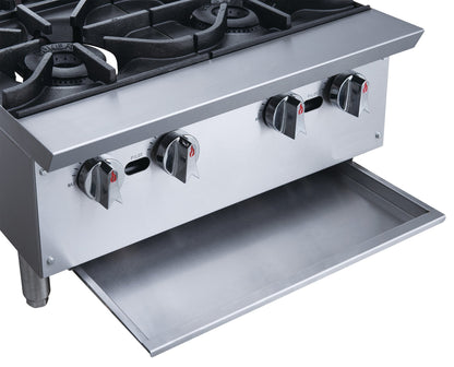 Chef AAA Commercial 24" Hot Plate with 4 Burners NG - TCHPA24
