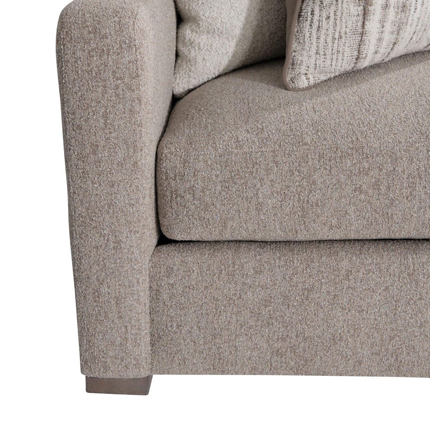 Modway Furniture Ventura Elegant Beige Fabric Sofa with Deep Seat Cushions & Contrasting Pillows