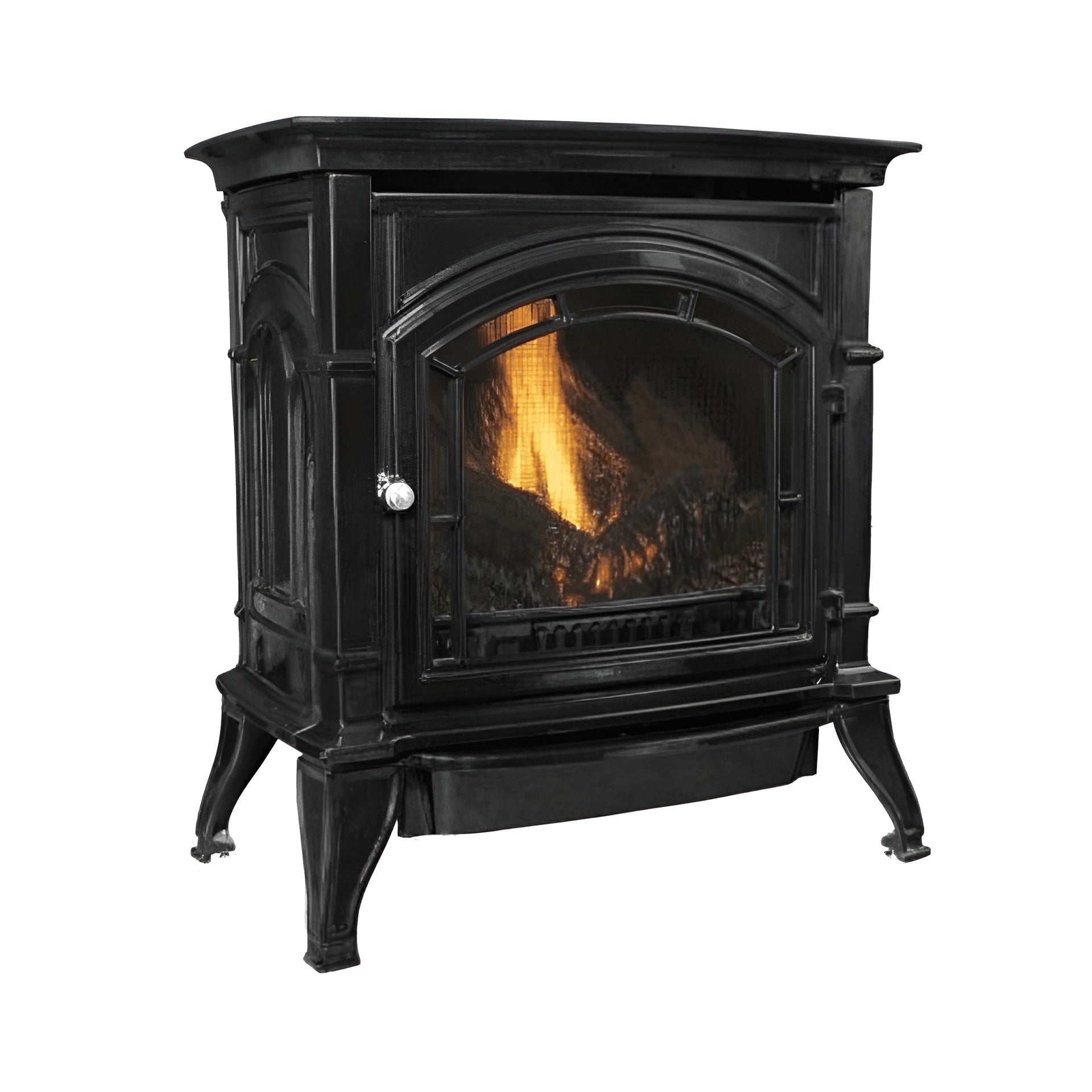 Ashley Hearth AGC500VFN Cast Iron Natural Gas Stove Vent Free 1,500 sq. ft. 32,000 BTU Black New