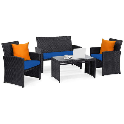 Tangkula Patio Wicker Conversation Furniture Set - 2*HW63239