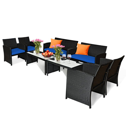 Tangkula Patio Wicker Conversation Furniture Set - 2*HW63239