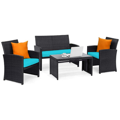 Tangkula Patio Wicker Conversation Furniture Set - 2*HW63239